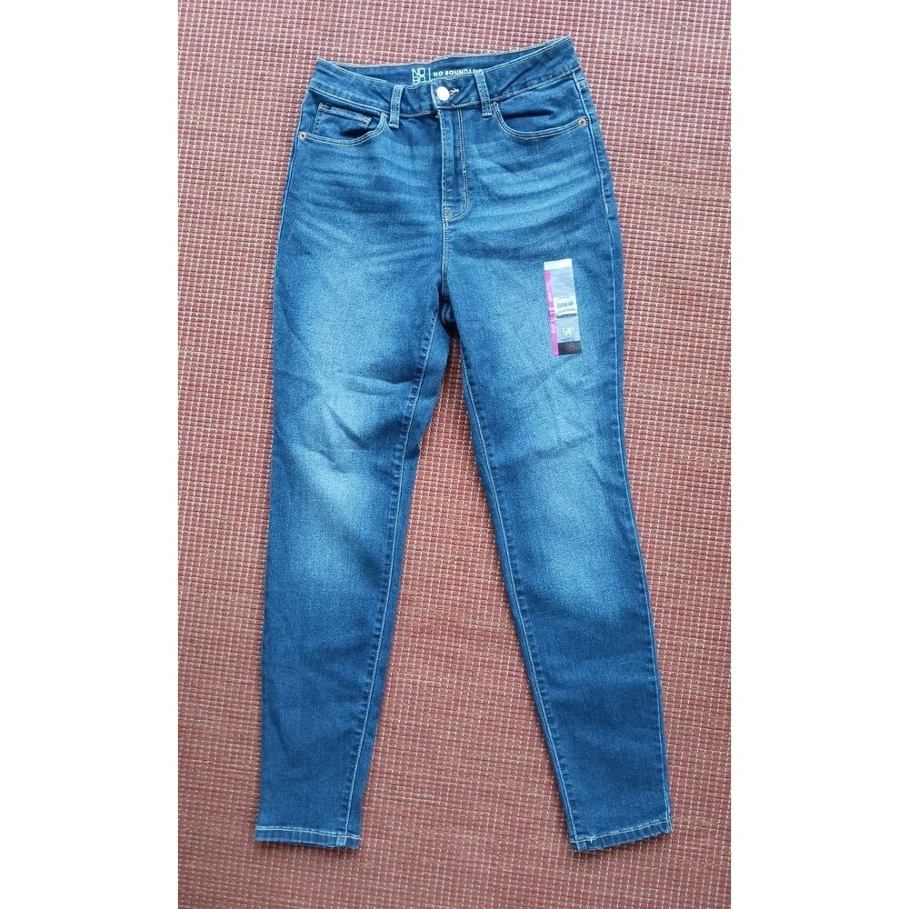 No Boundries Womens Juniors High Rise Skinny Fit Jeans Size 7 Blue NWT NOBO